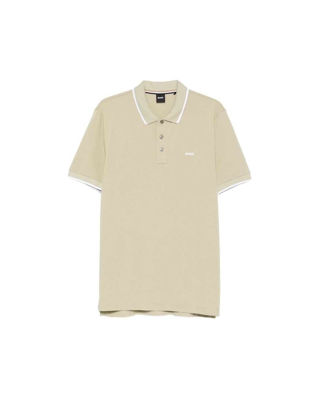 Boss Natural Parlay 190 Logo-Print Tipped Polo Shirt for men