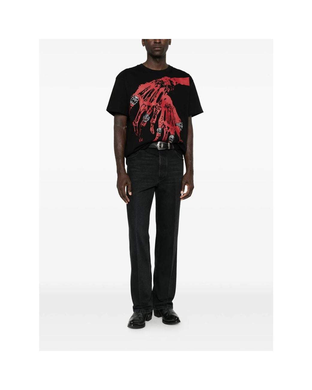 THUG CLUB Black Graphic-Print T-Shirt for men
