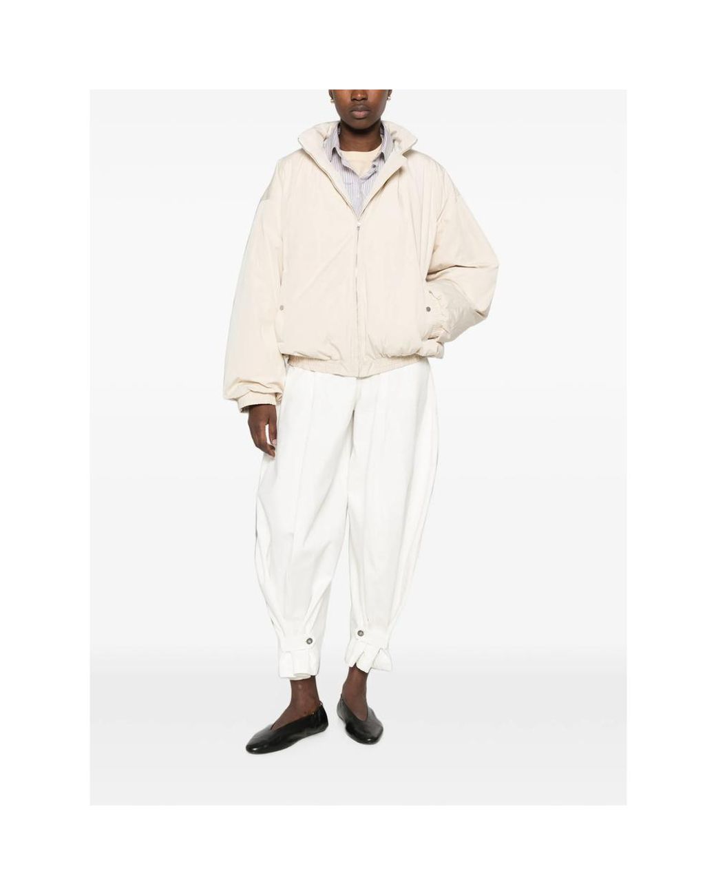 LAMRONS Natural Zip-Up High-Neck Jacket