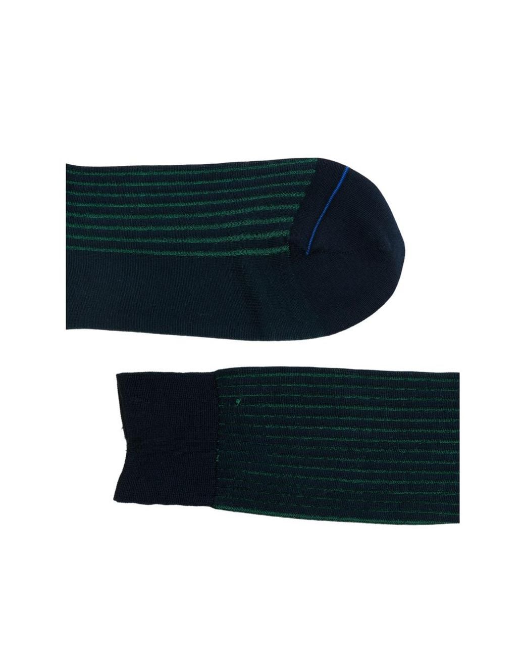 ANT45 Black Menfi Long Pinstripe Ribbed Socks for men