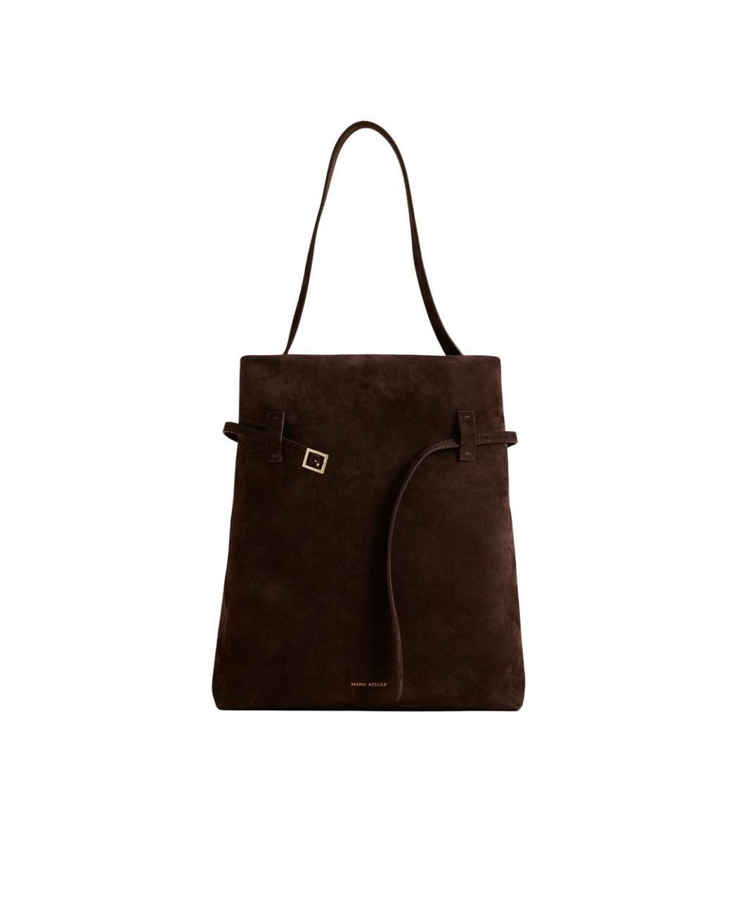 MANU Atelier Brown Tote Du Jour Suede Buckle-Fastening Tote Bag