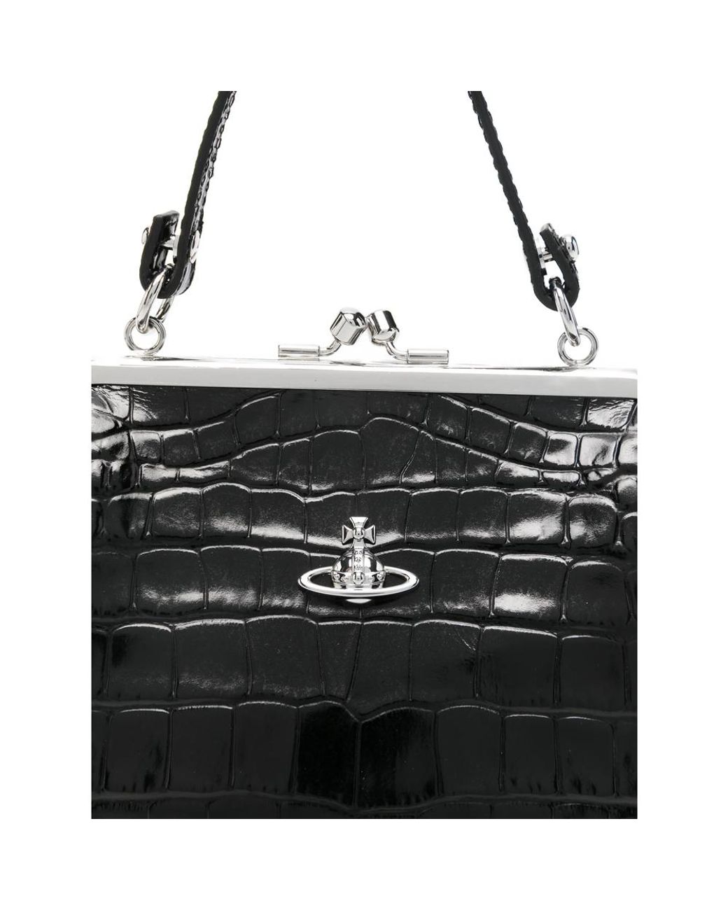 Vivienne Westwood Black Granny Frame Clutch Bag