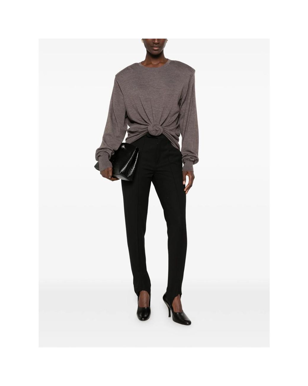 Seafarer Black Vienna Stirrup-Cuff Tailored Trousers