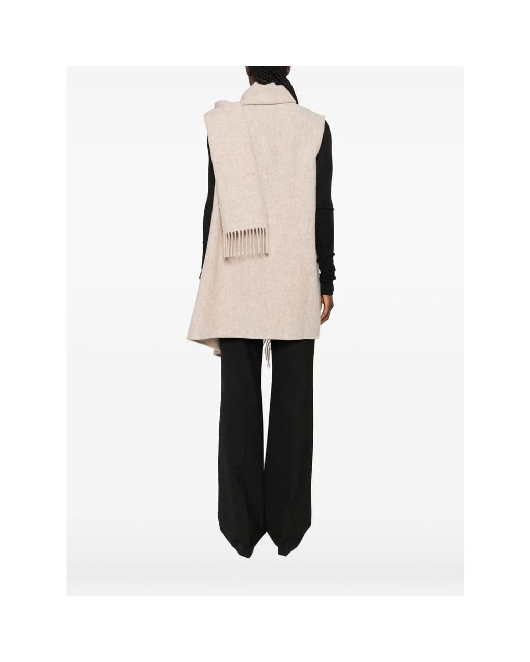 Fabiana Filippi Natural Fringed Scarf Cape
