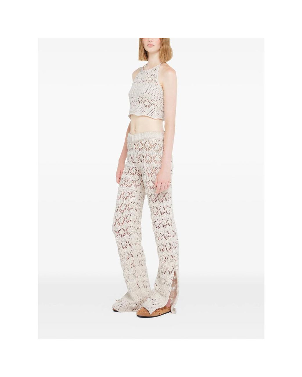 Alanui White Straight Trousers