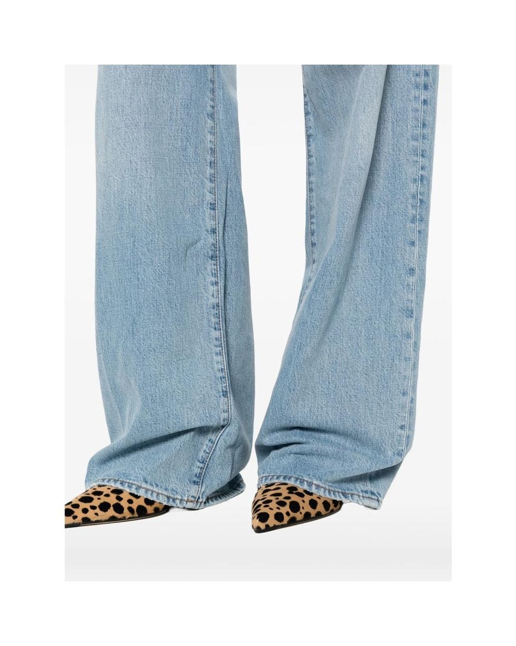 FRAME Blue Off Duty Stroll Denim Straight Jeans