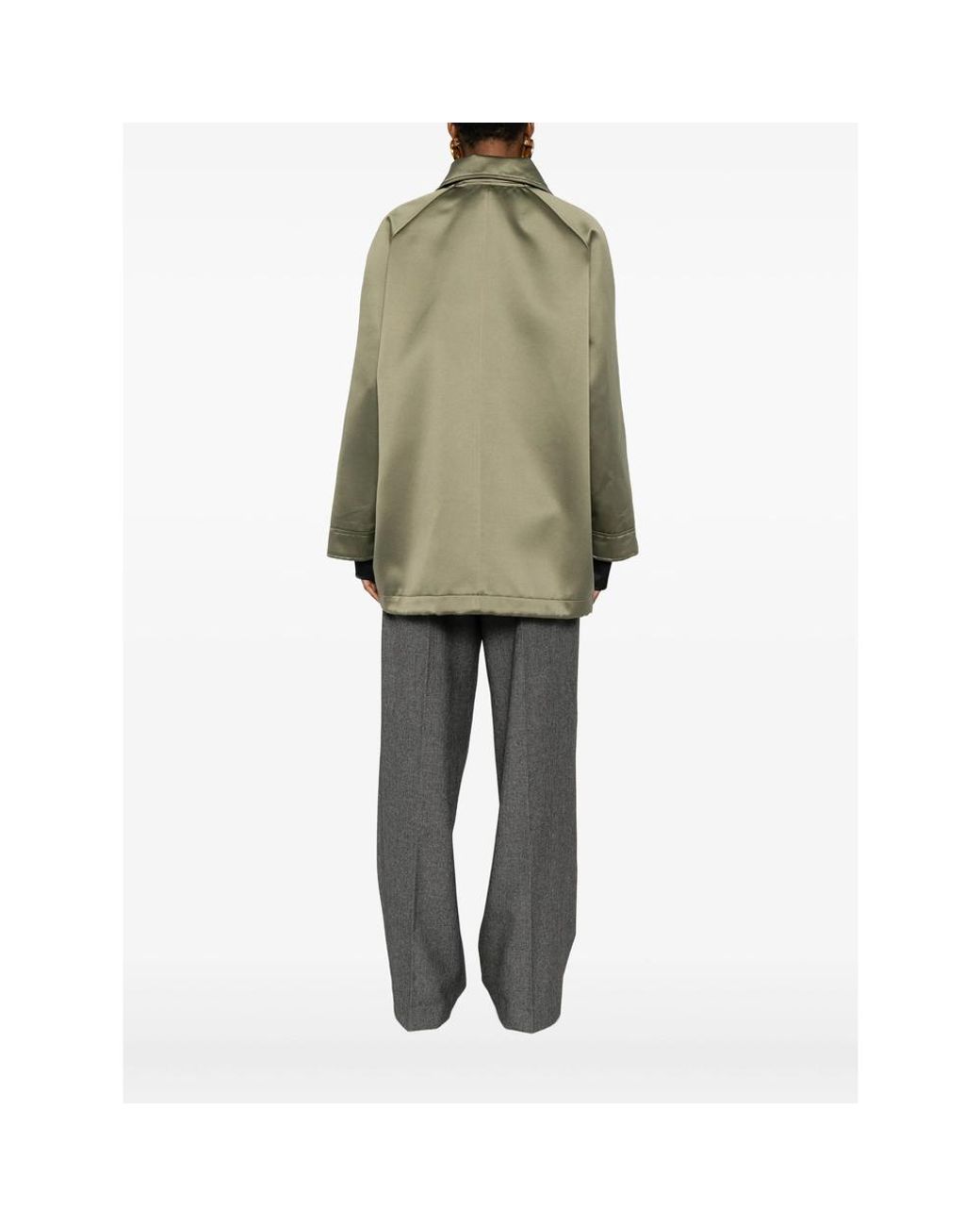 Covert Green Drawstring-Hem Jacket