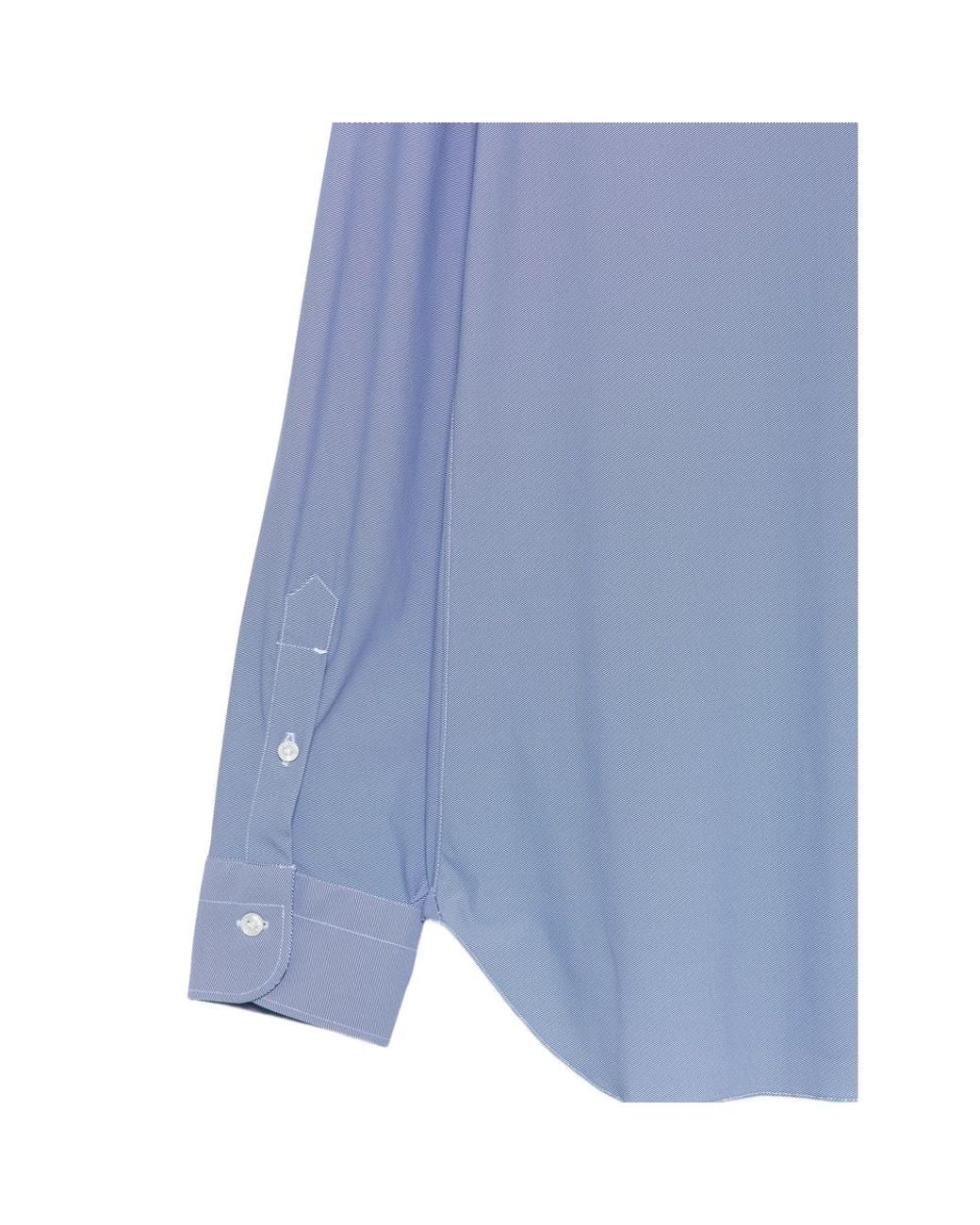 Barba Napoli Blue Spread-Collar Button-Down Shirt for men