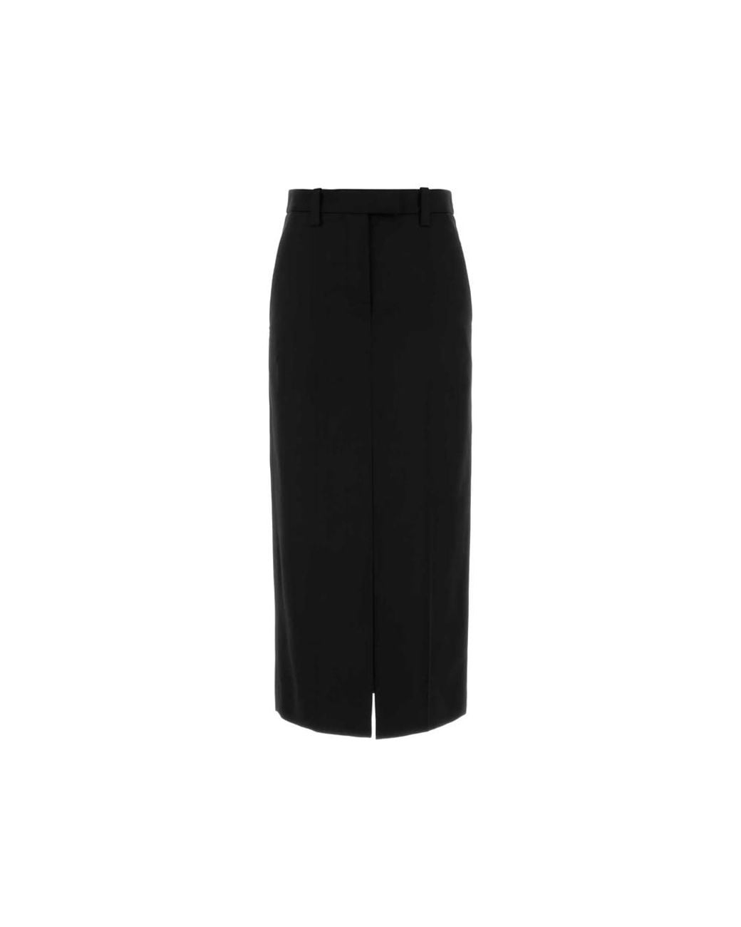 Brunello Cucinelli Black Belt-Loops Pencil Midi Skirt