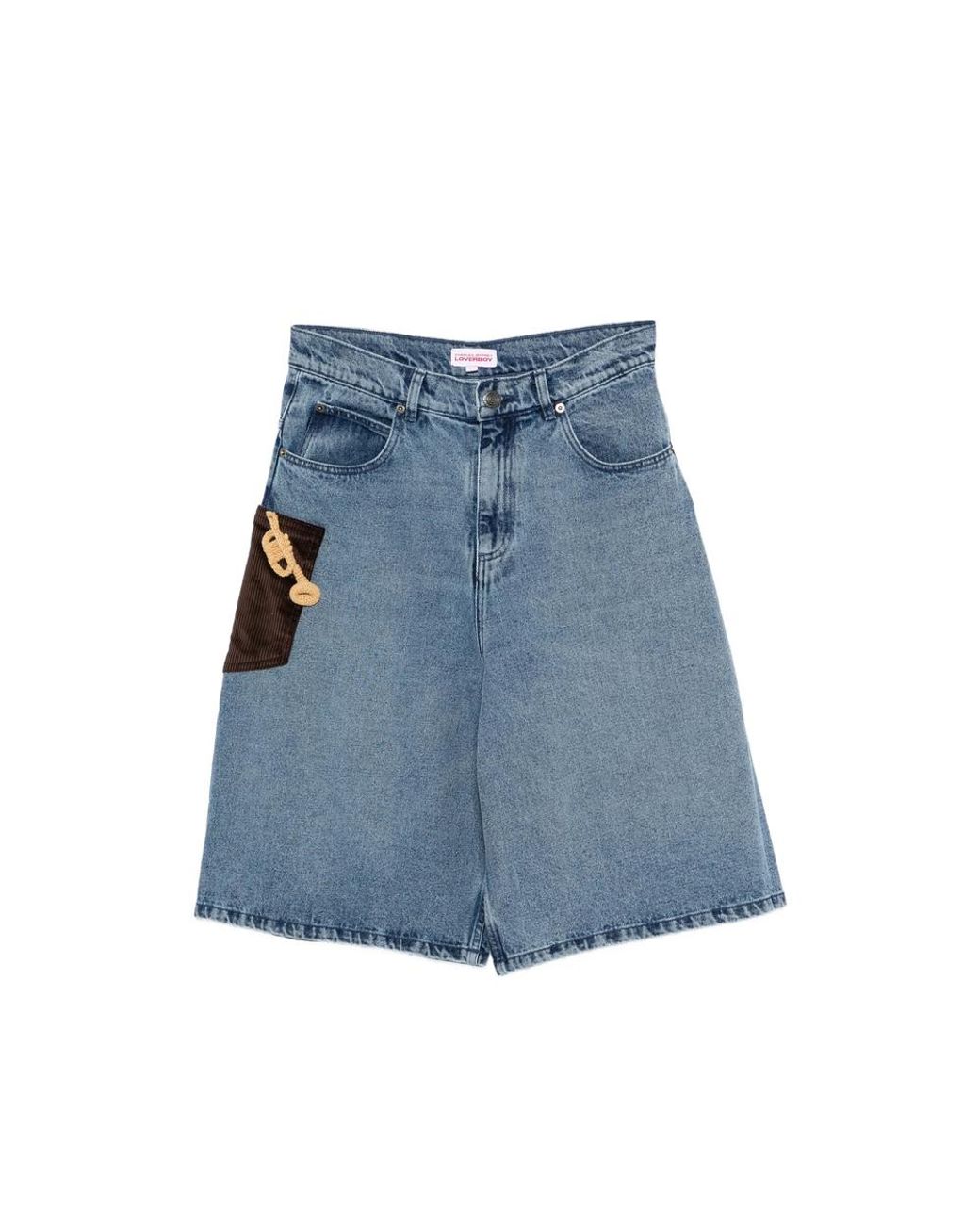 Charles Jeffrey Blue Patch-Pocket Shorts for men