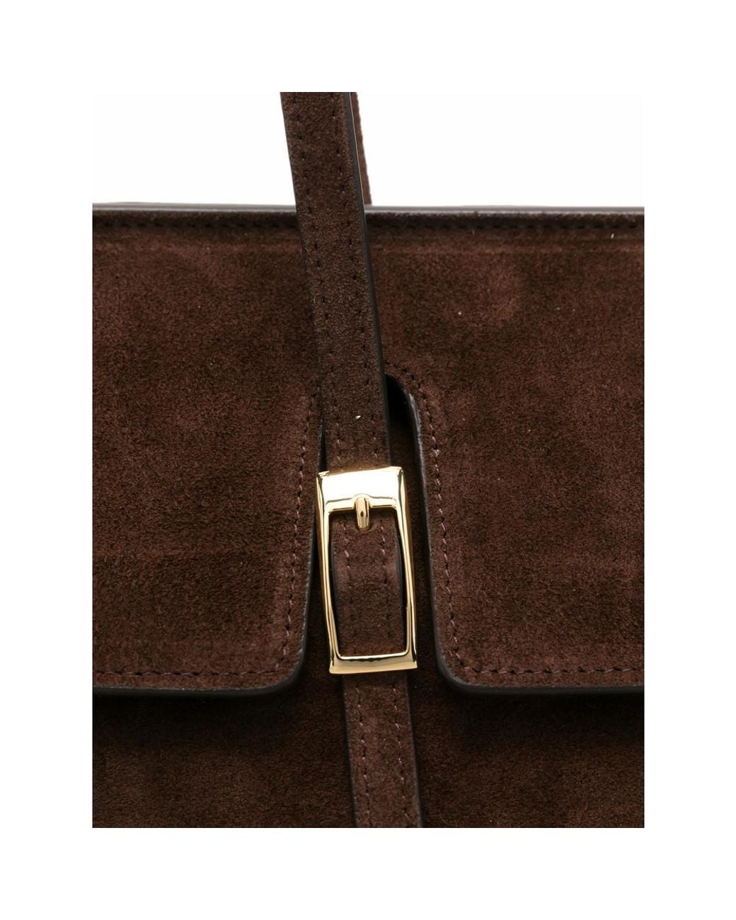 Elleme Brown Large Le Bateau Buckle-Detail Shoulder Bag