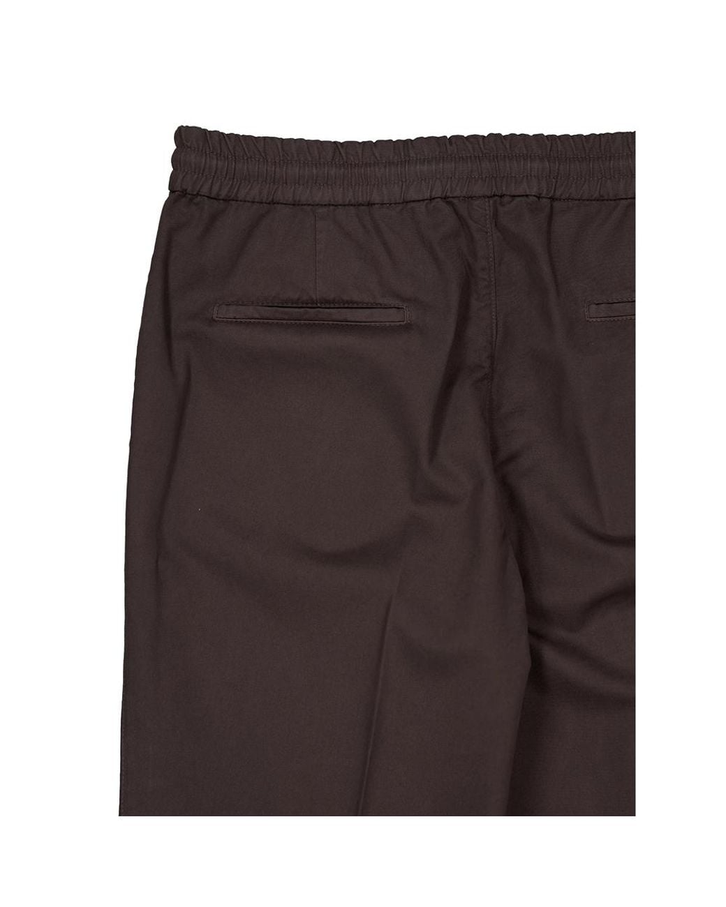 Brunello Cucinelli Brown Garment-Dyed Twisted Cotton Gabardine Trousers With Drawstring And Double Pleats for men
