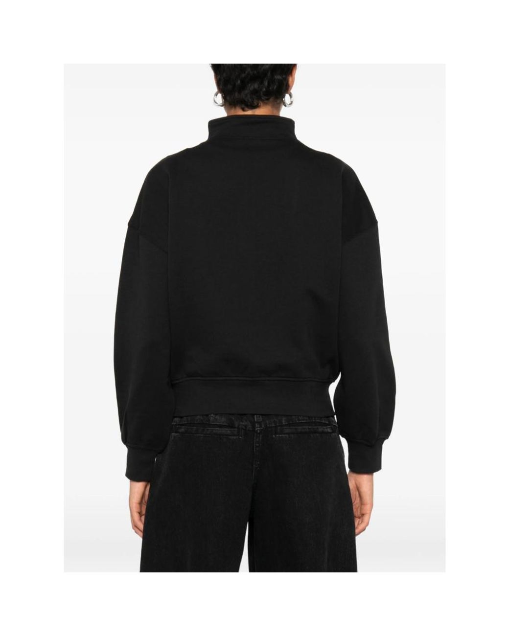 Calvin Klein Black Half-Zip Logo-Embroidered Sweater