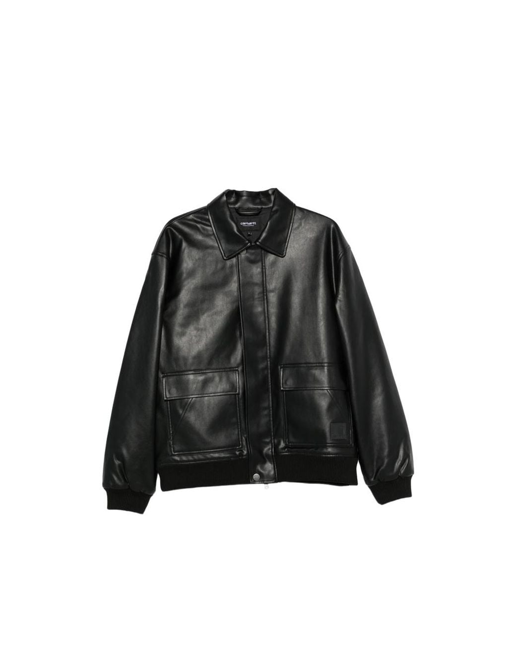 Carhartt Black Arizona Patch-Pocket Faux-Leather Jacket for men