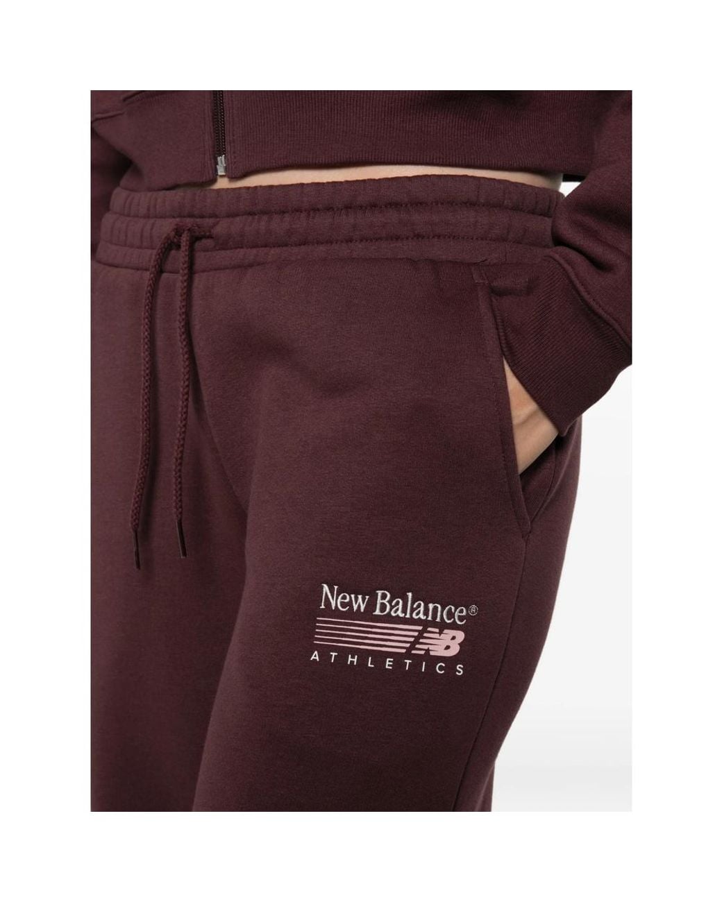New Balance Purple Logo-Print Drawstring Track Pants