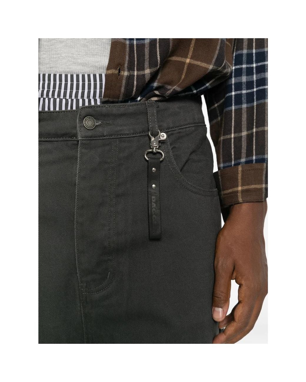 DAGGER Gray Logo-Patch Wide-Leg Jeans for men