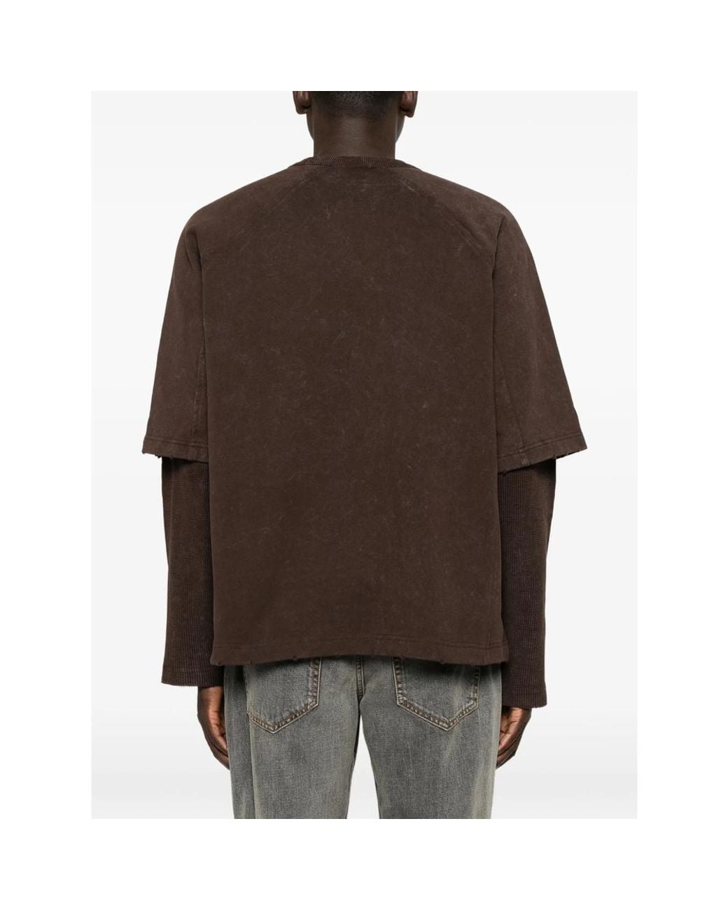 Daily Paper Brown Logo-Embroidered Layered-Sleeve Sweatshirt for men