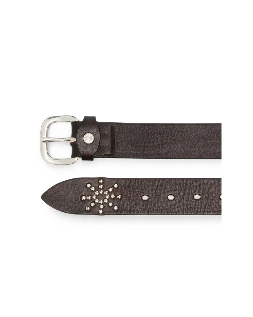 Eraldo Black Stud-Embellished Leather Belt for men