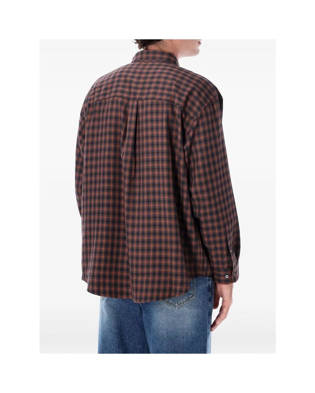 DUNST Brown Check-Print Long-Sleeve Shirt for men