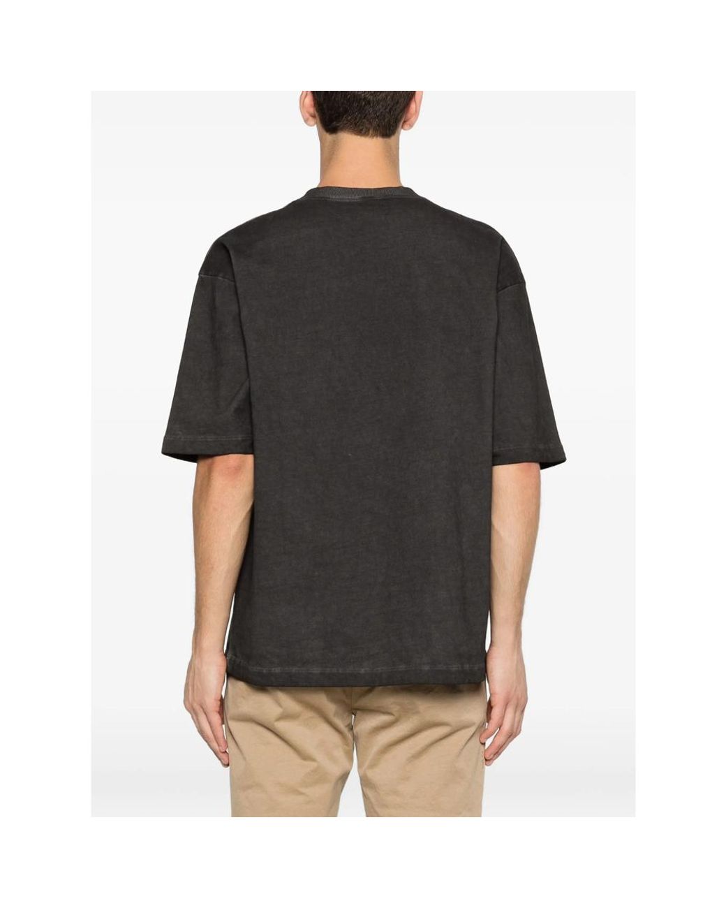 Eraldo Black Faded-Effect Round-Neck T-Shirt for men