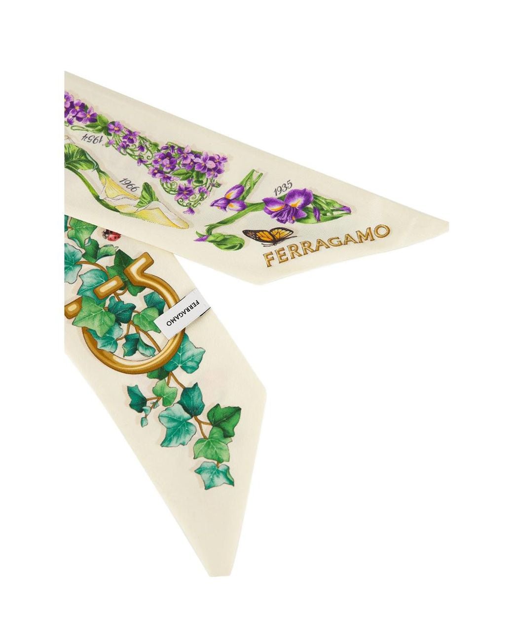Ferragamo Metallic Eden Shoes Print Silk Mini Bandeau
