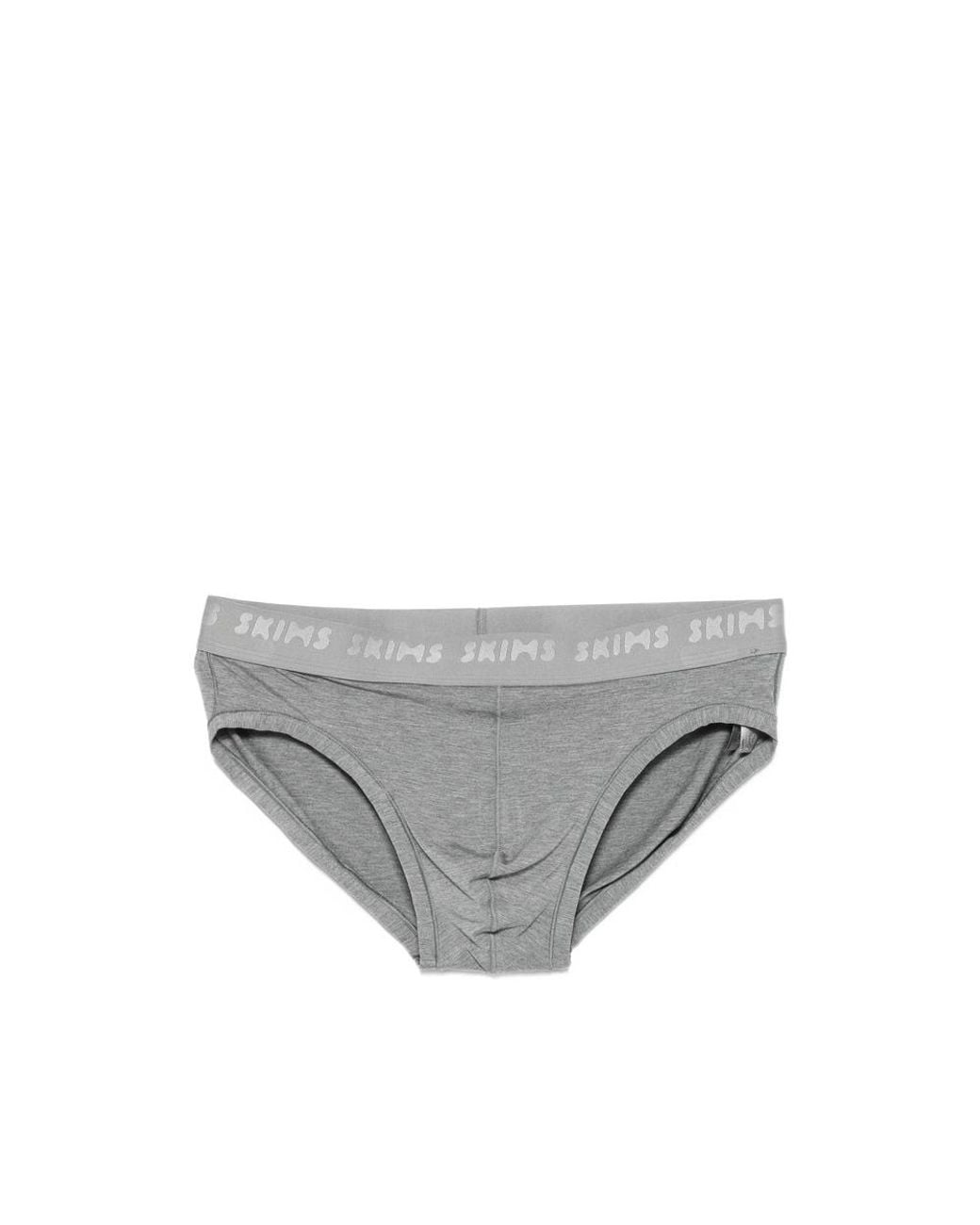 Skims White Logo-Waistband Briefs (Pack Of Three) for men