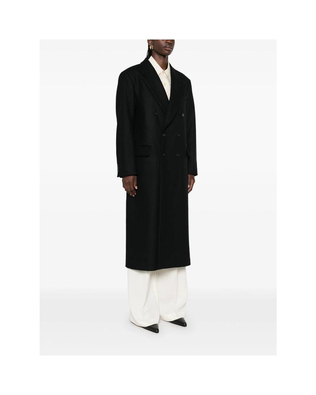 Barena Black Double-Breasted Peak-Lapels Coat
