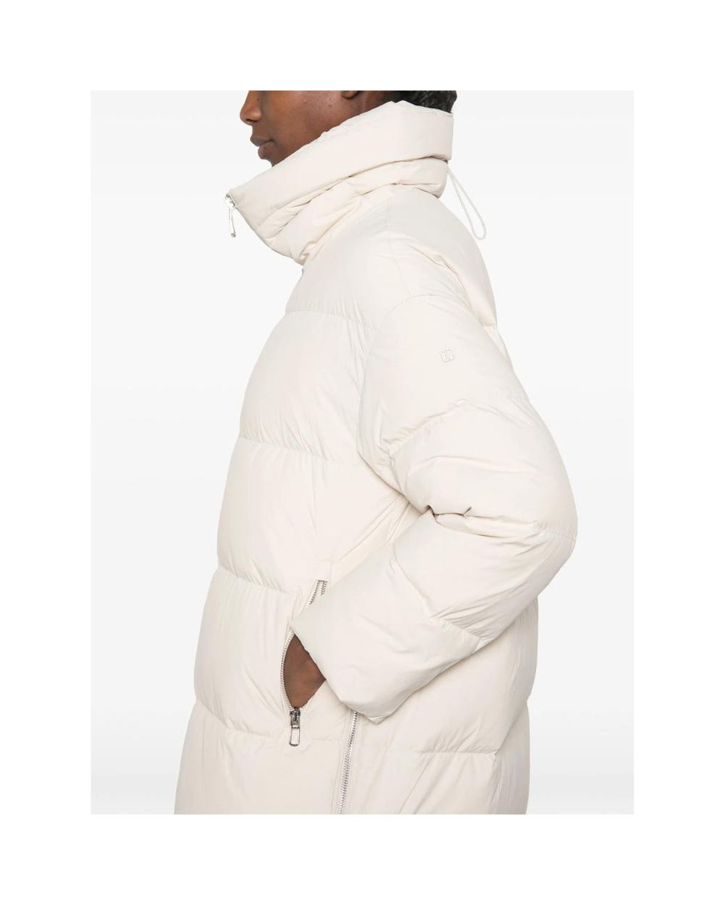 DUNO White Quilted High-Neck Coat