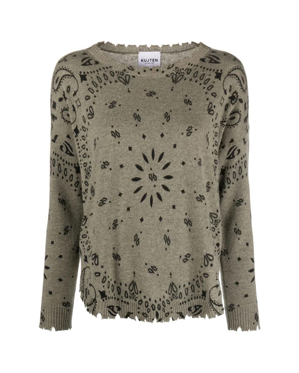 Kujten Green Crew-Neck Cashmere Sweater