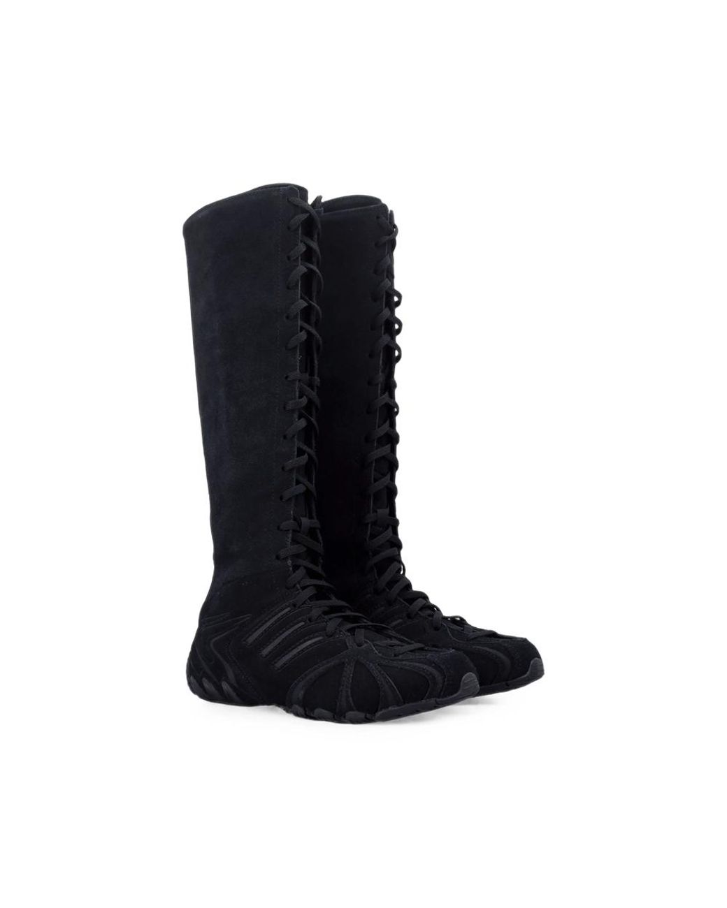 Adidas Black Lace-Up Knee-High Boots