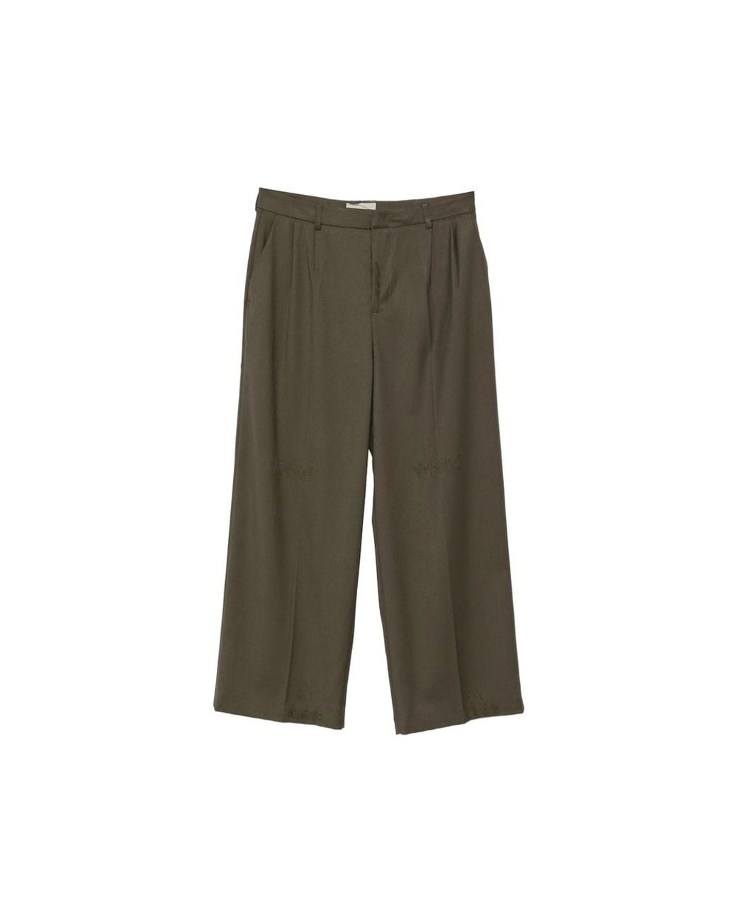 THESTROY Green Distressed Wide-Leg Trousers for men