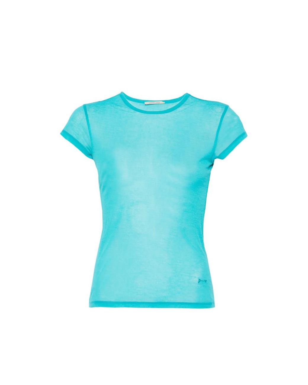 Paloma Wool Blue Oma Semi-Sheer Short-Sleeve T-Shirt