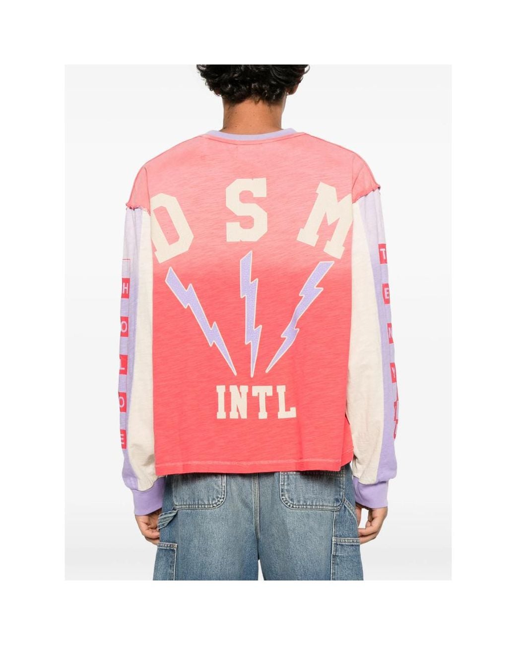 DIET STARTS MONDAY Pink Logo-Print Panelled Sweater for men