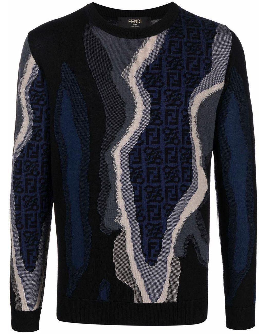 Fendi Cotton Earth-pattern Crew-neck 