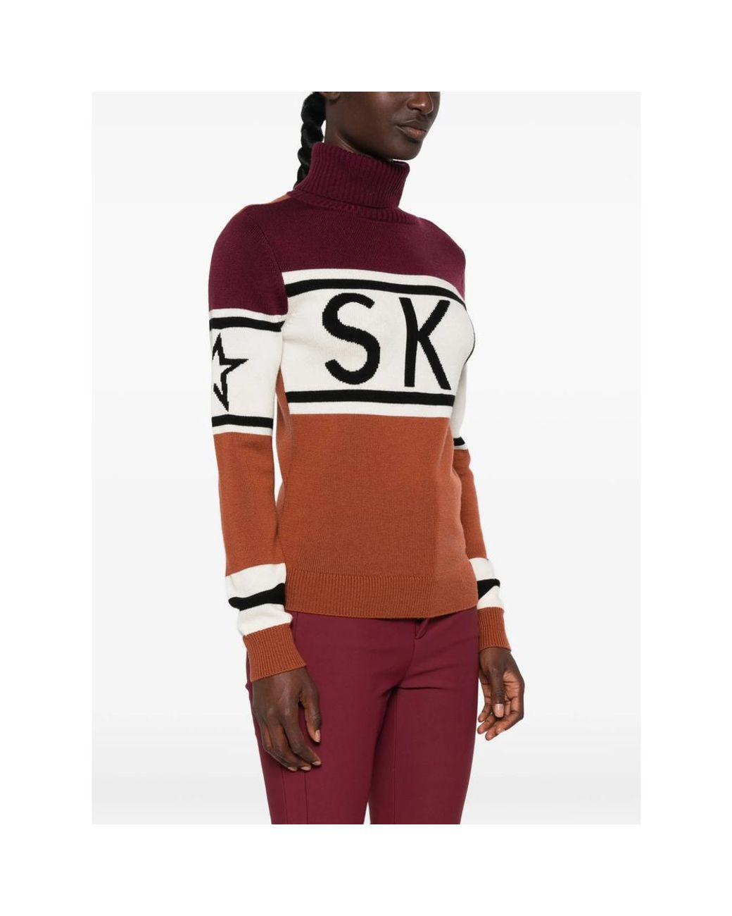 Perfect Moment Black Schild Intarsia-Knit Sweater