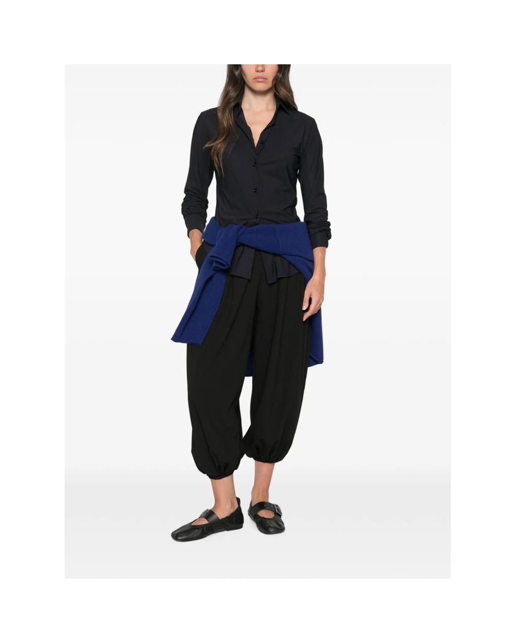CAMICERIA MAZZARELLI Black Button-Up Long-Sleeve Shirt