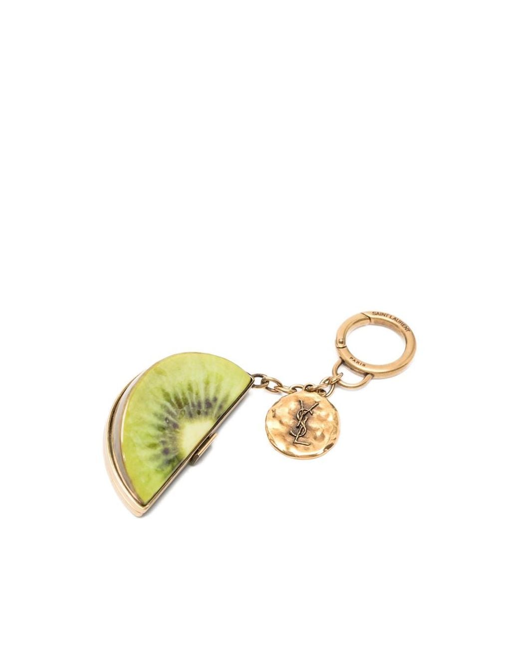Saint Laurent Green Kiwi-Charm Keyring