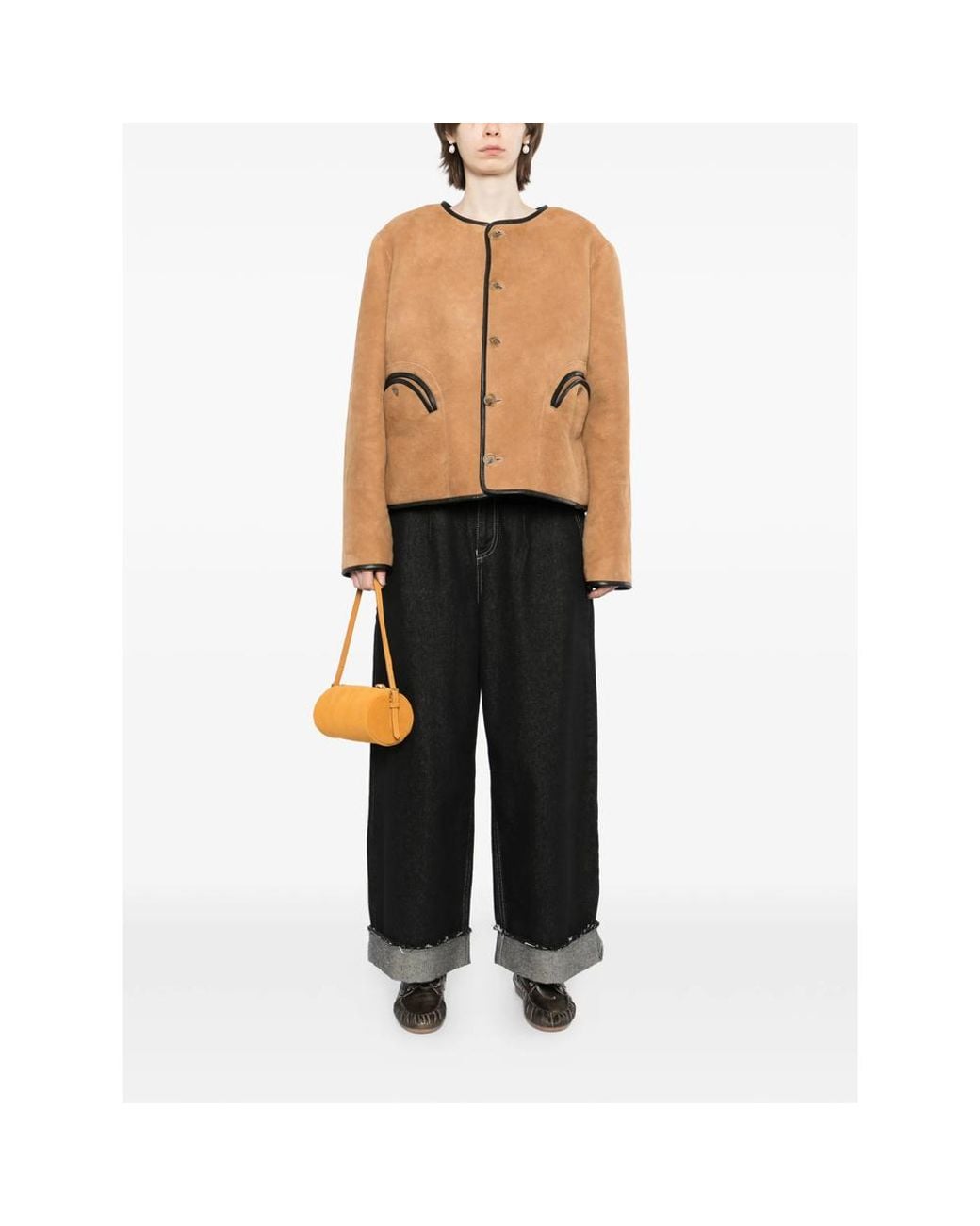 Blazé Milano Brown Button-Fastening Shearling Jacket