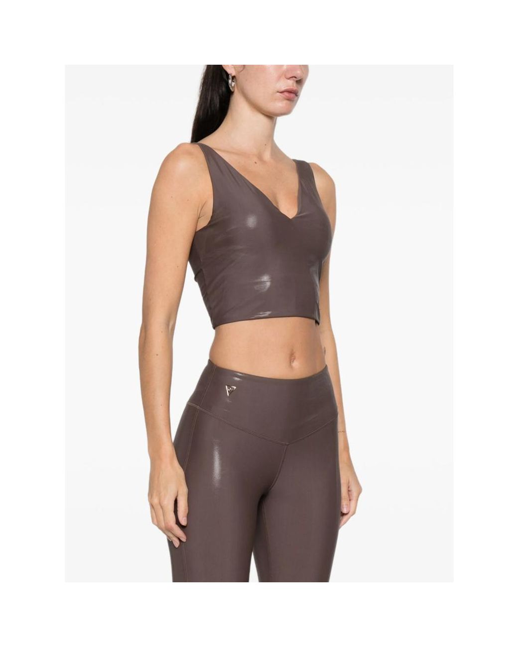 MACRON Brown Beba V-Neck Sports Bra