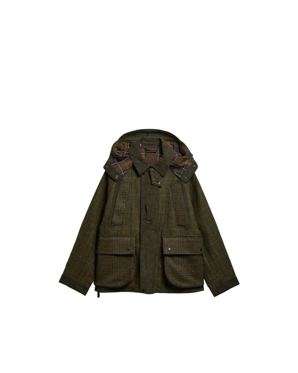 Barbour X Norbit Green X Norbit Check-Pattern Hooded Jacket for men