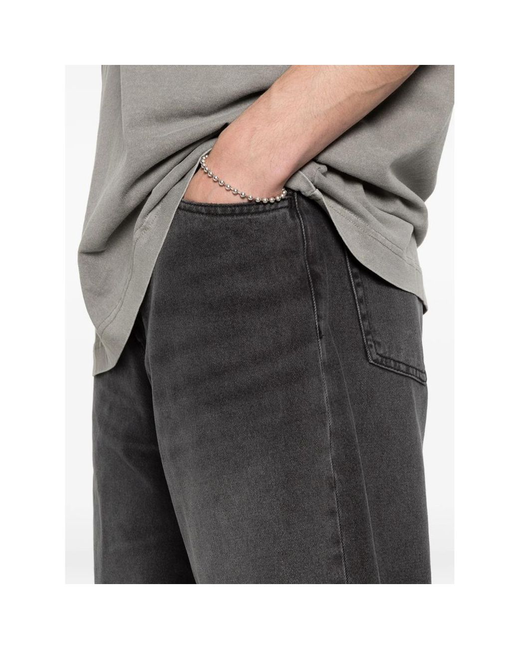 Carhartt Gray Logo Demin Shorts for men