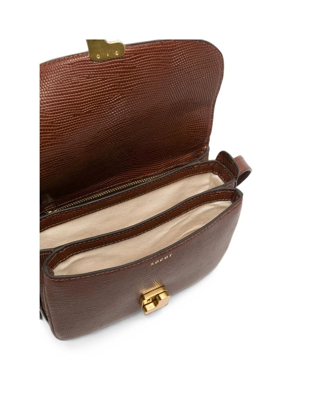 Soeur White Bellissima Lizard-Effect Leather Shoulder Bag