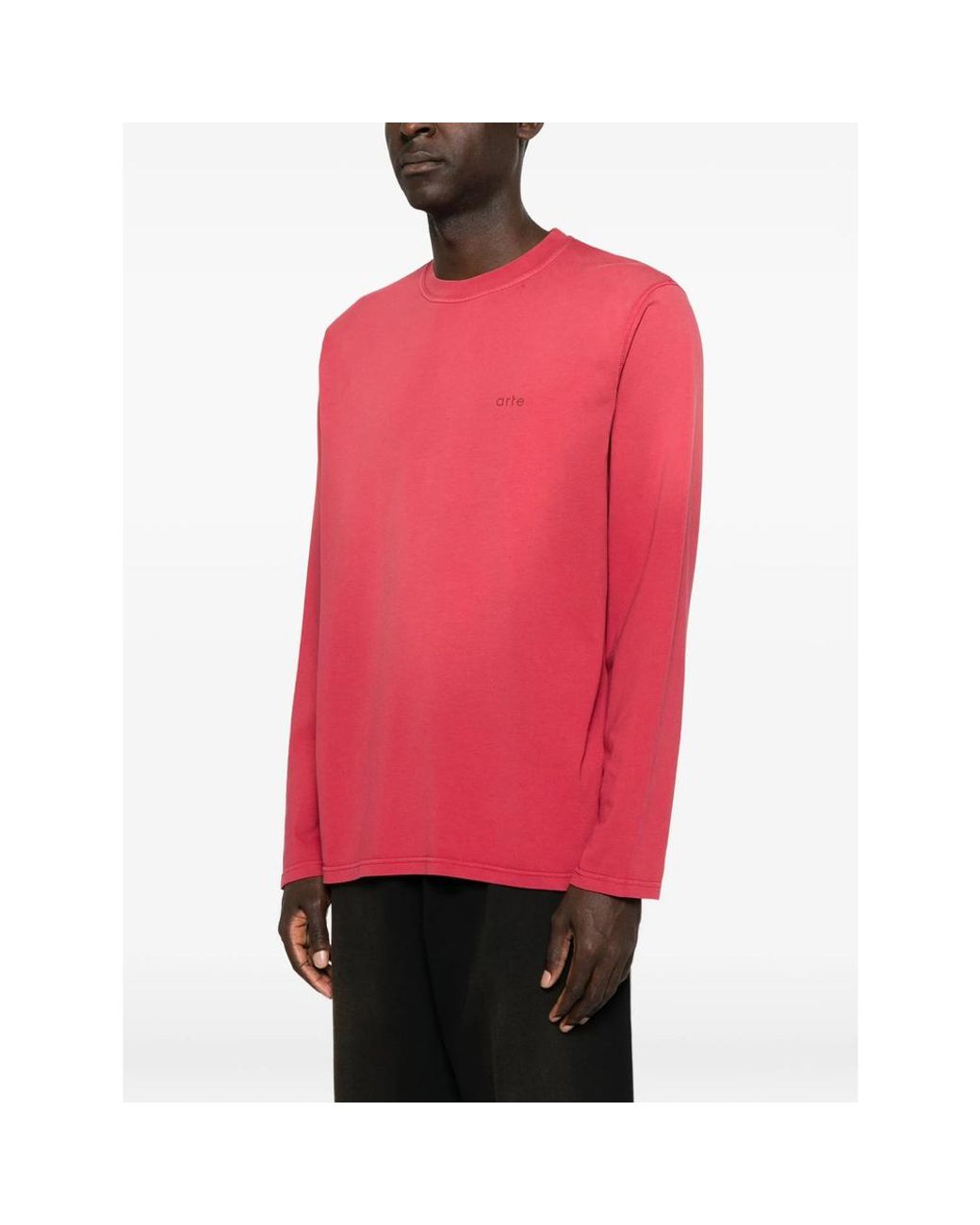 Arte' Red Logo-Print Long-Sleeve Top for men