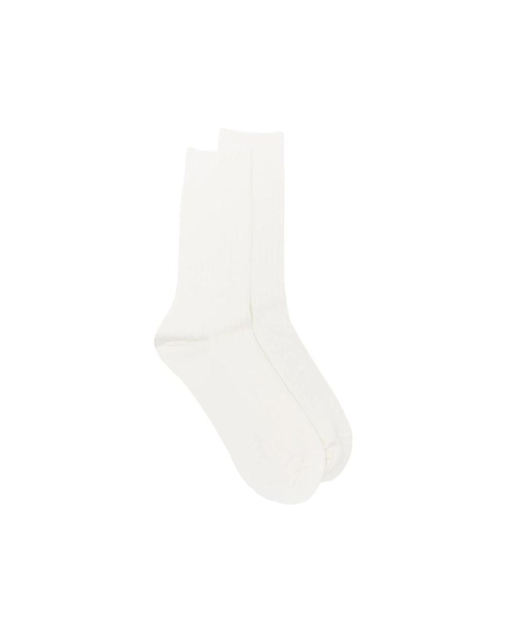 ANT45 White Urbana Long Ribbed Socks