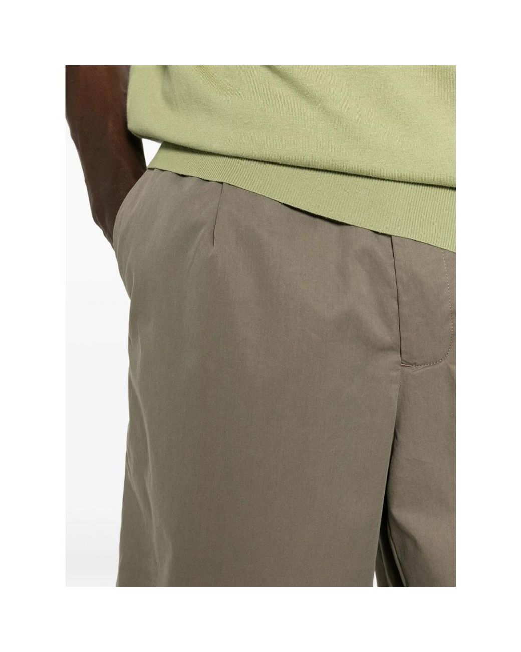 Myths Gray Pleated-Detail Shorts for men