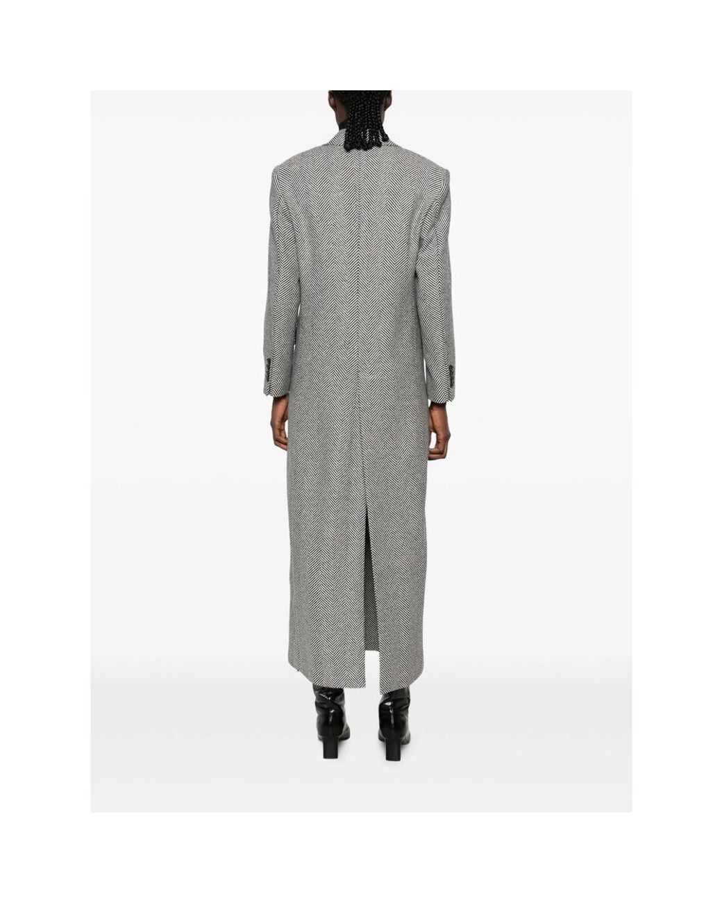 Eraldo Gray Herringbone Double-Breasted Coat