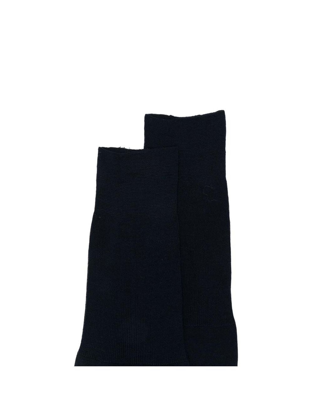 ANT45 Black Plain Long Knee-High Socks for men