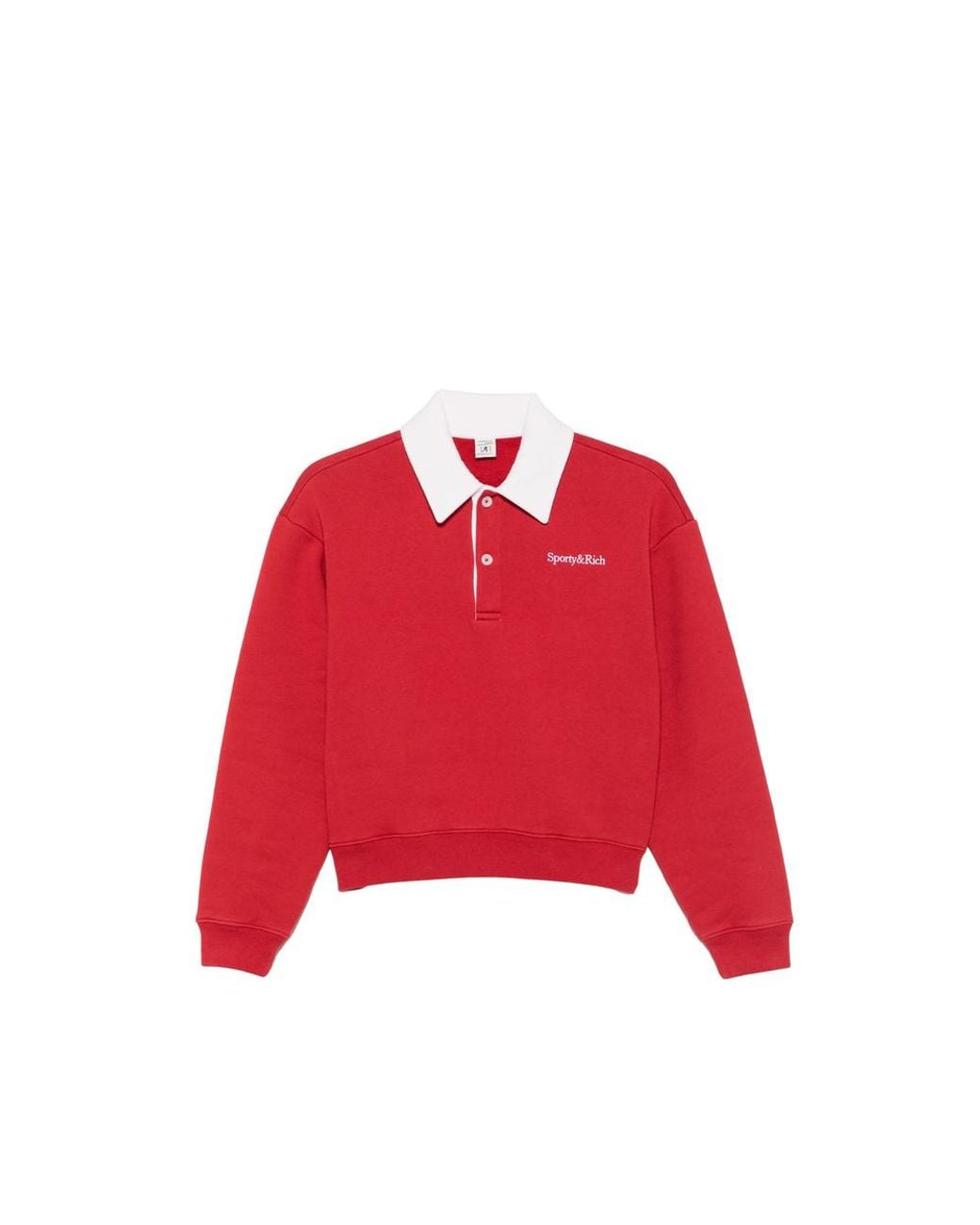 Sporty & Rich Red Evin Logo-Print Polo Shirt