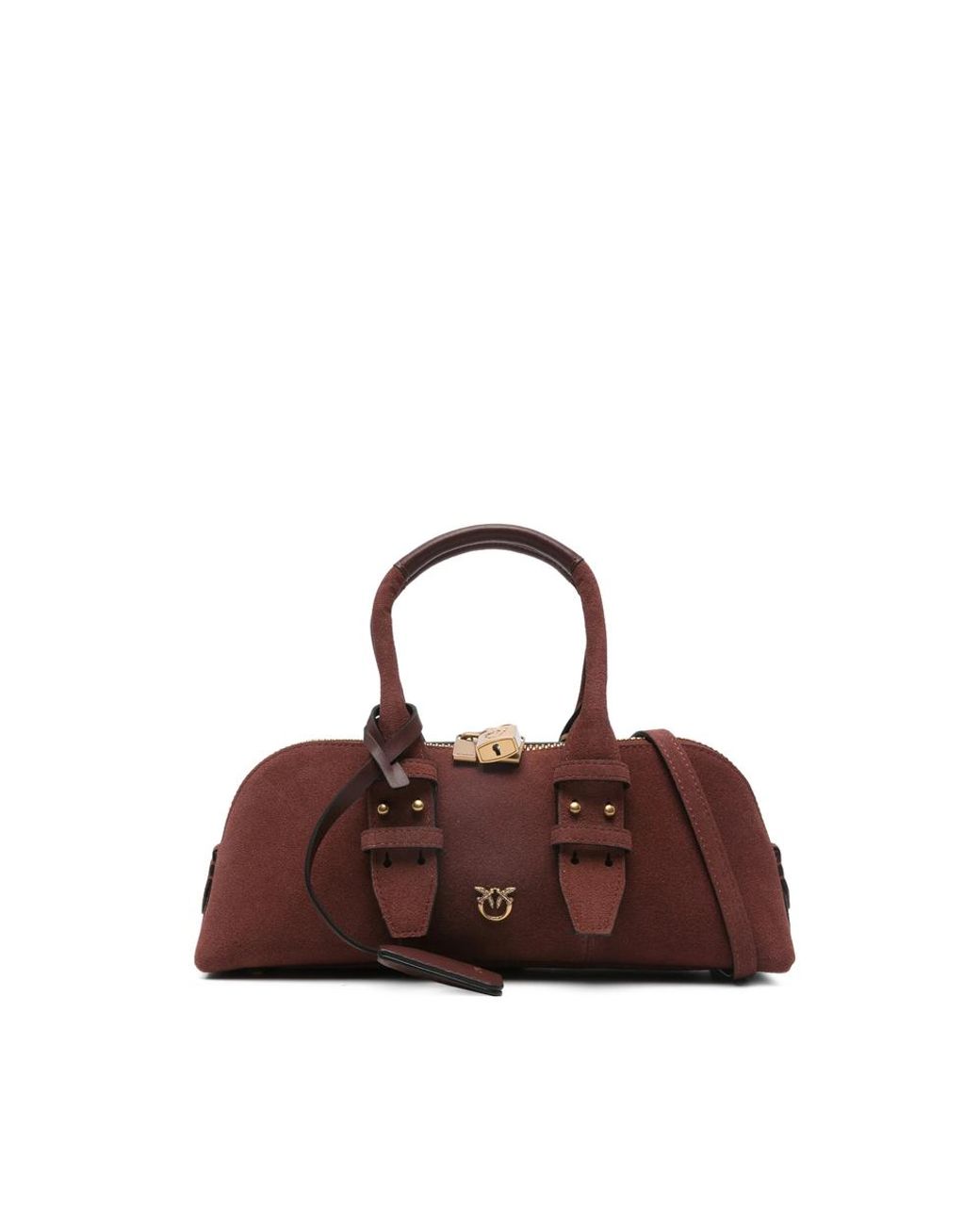 Pinko Brown Tote Bag With Padlock Detail