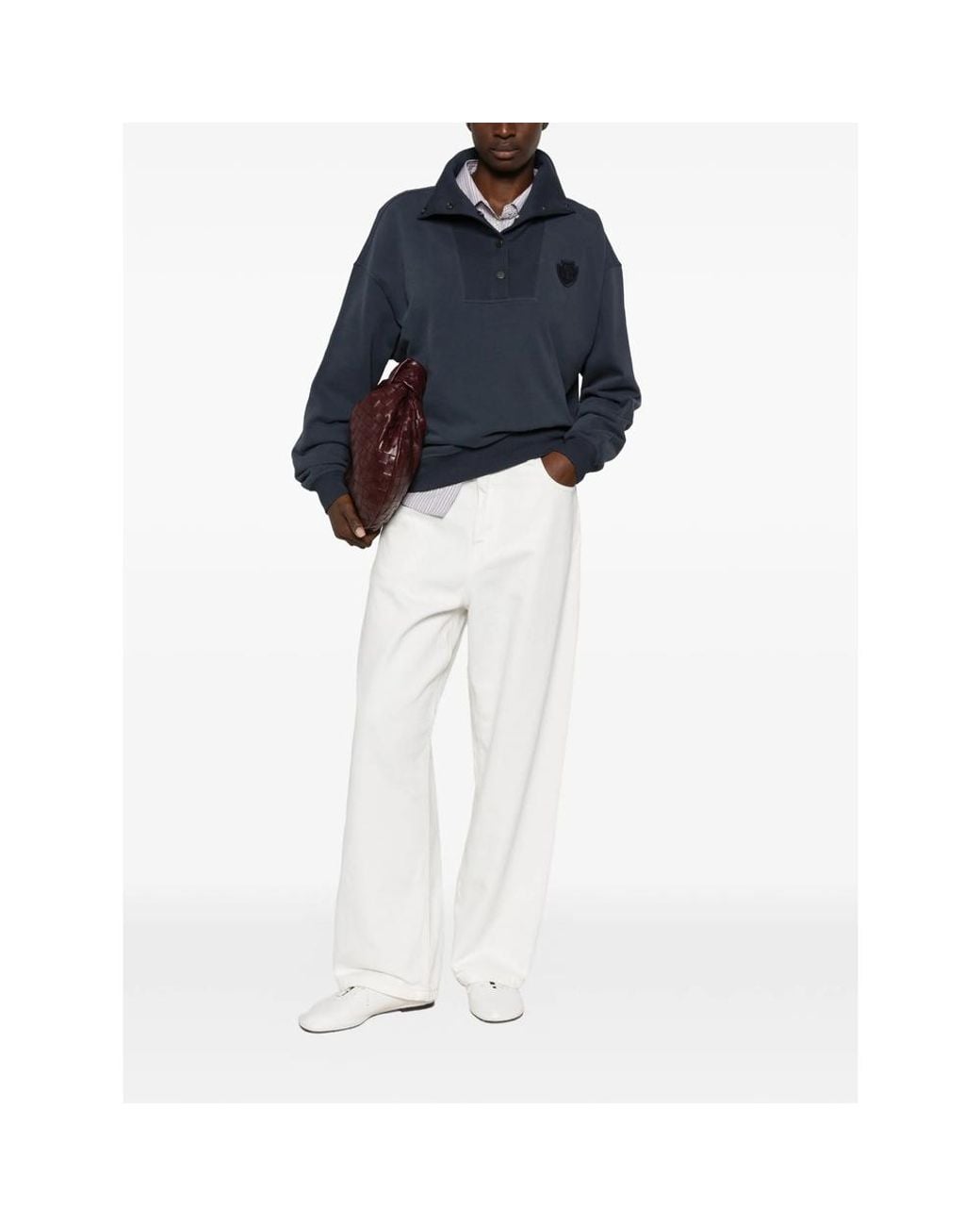 Brunello Cucinelli Blue Logo-Detail Cotton Polo Shirt